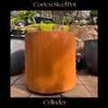 Corten Steel Pot — Cylinder