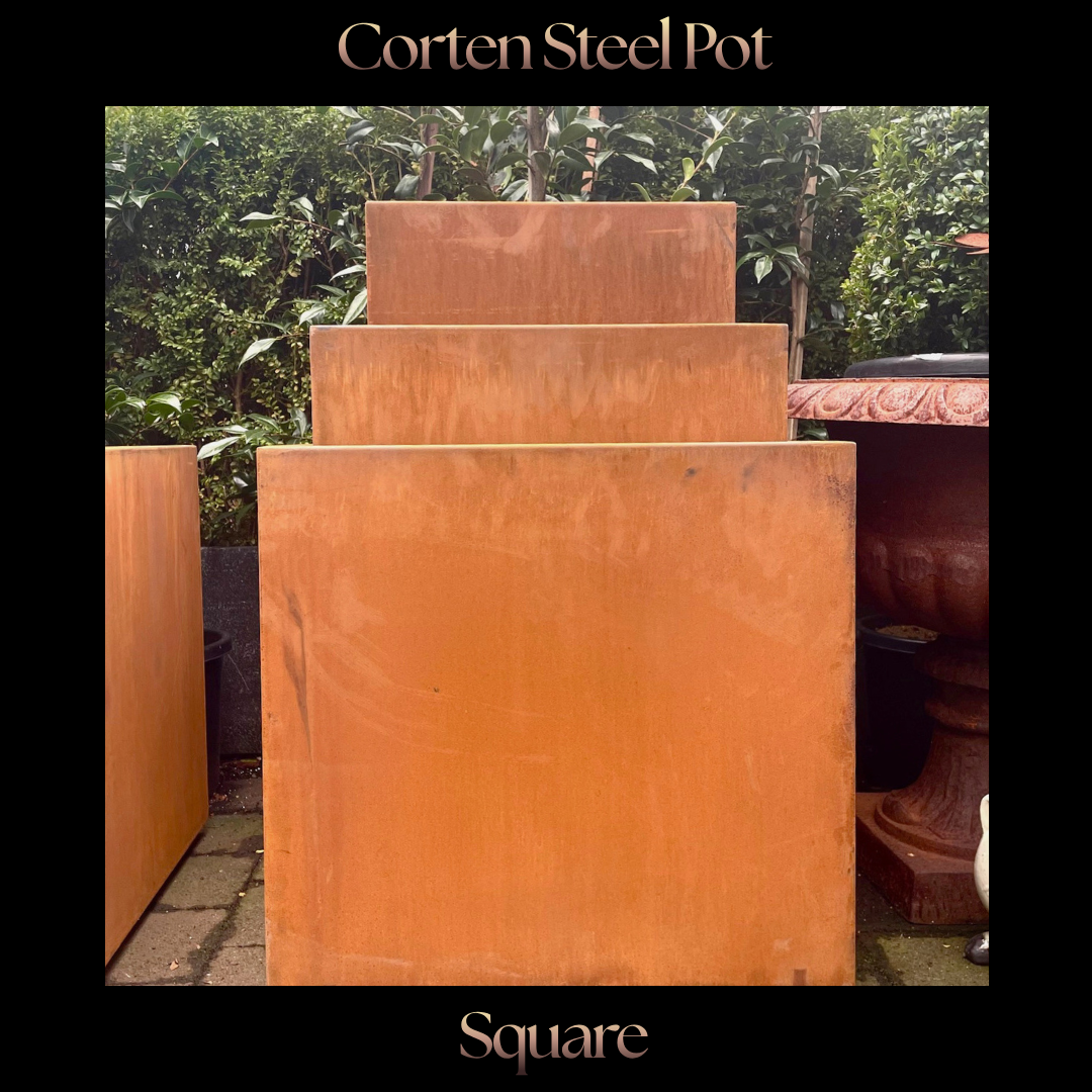 Corten Steel Pot — Square
