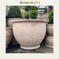 Modern Antique Terracotta Pot — Round