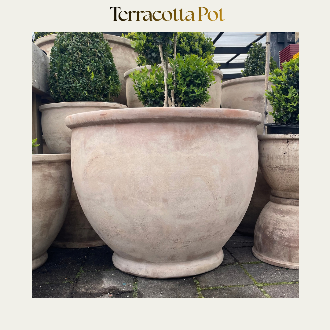 Modern Antique Terracotta Pot — Round