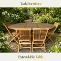 Teak Furniture — Extendable Oval Table