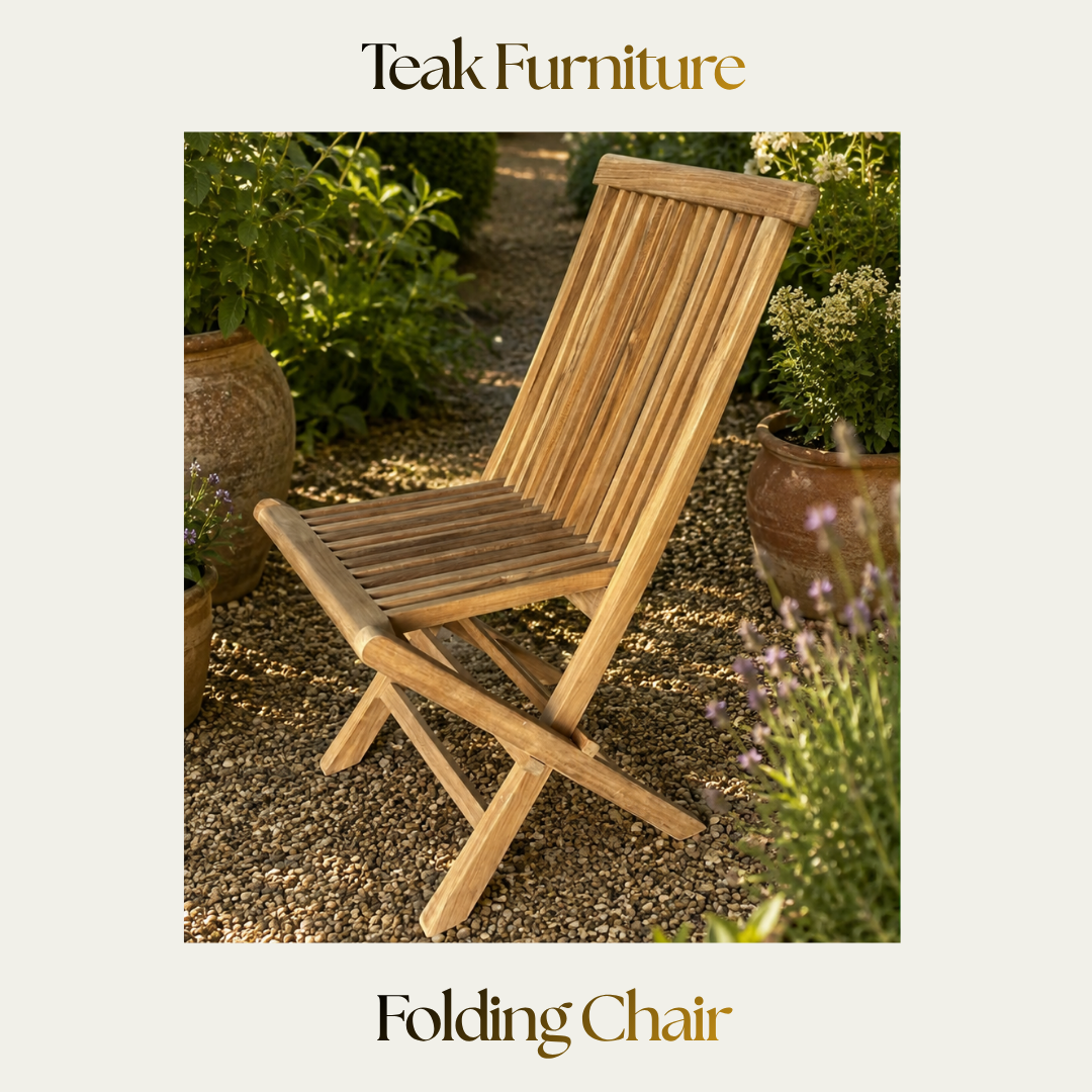 Teak Furniture — Round Folding Table